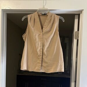 SHEIN Sleeveless Beige Blouse